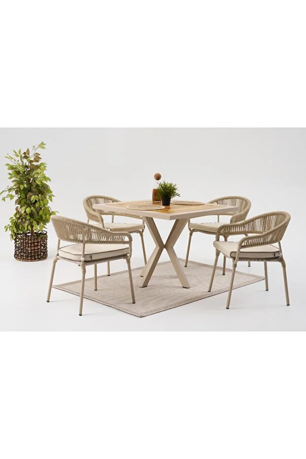 GRANDY TEREA BAHÇE BALKON MASA TAKIMI (4 SANDALYELİ)